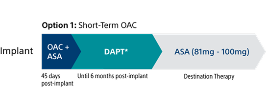 Option 1: Short-term OAC regimen option timeline